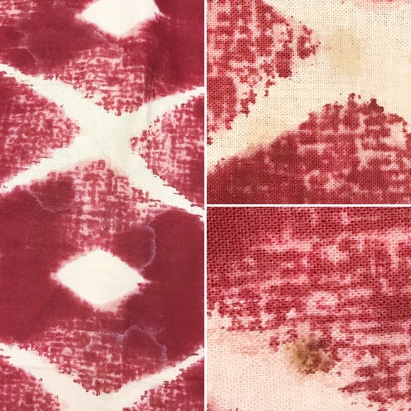 West Elm Red & Cream Ikat Cotton Napkins Set of 6 - Picture 7 of 7